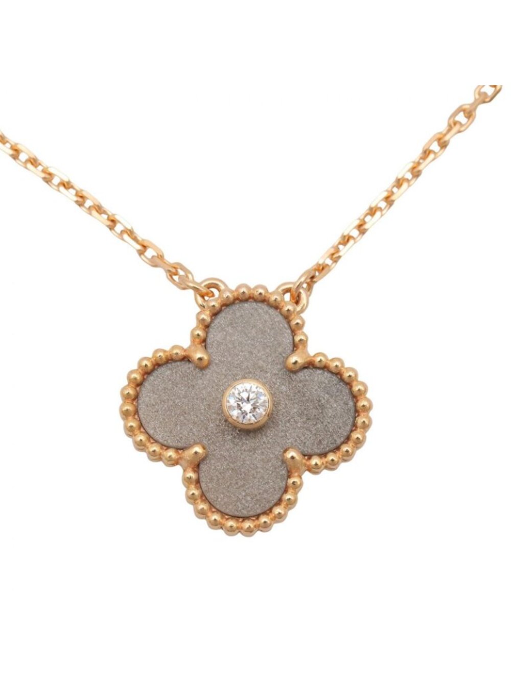 Van Cleef & Arpels Necklace Vintage Alhambra 42 46.5 cm 18k Pink Gold Diamond - Picture 3 of 7